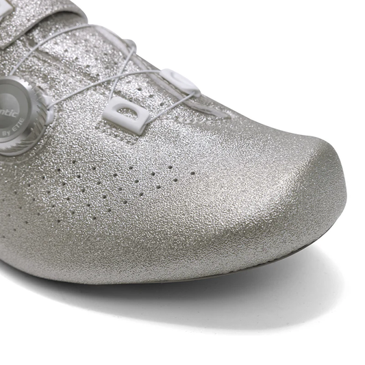 silver cycling shoes